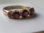 Victorian 9ct Rose Gold Garnet Five Stone Ring