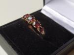 Victorian 9ct Rose Gold Garnet Five Stone Ring