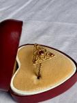 Art Deco 18ct Gold Ruby Triangle Ring Size 7