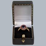 Victorian Sapphire Ruby Cluster Ring in Gold