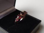 Victorian 9ct Rose Gold Garnet Five Stone Ring