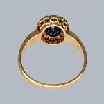 Victorian Sapphire Ruby Cluster Ring in Gold