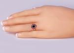 Victorian Sapphire Ruby Cluster Ring in Gold