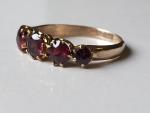 Victorian 9ct Rose Gold Garnet Five Stone Ring