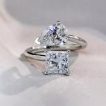 Princess & Pear Moissanite Toi Et Moi Ring