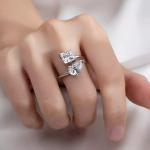 Princess & Pear Moissanite Toi Et Moi Ring