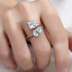 Princess & Pear Moissanite Toi Et Moi Ring