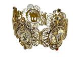 Art Deco Egyptian Revival Enamel Filigree Bracelet