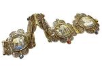 Art Deco Egyptian Revival Enamel Filigree Bracelet