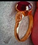 18ct Yellow Gold Oval Cut Ruby Ring Size M
