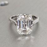 Emerald Cut Moissanite Hidden Halo Engagement Ring