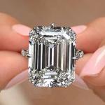 Emerald Moissanite Hidden Halo Engagement Ring