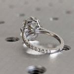 Emerald Cut Moissanite Hidden Halo Engagement Ring