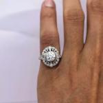 Art Deco Diamond Engagement Ring in 14k White Gold
