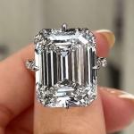 Emerald Moissanite Hidden Halo Engagement Ring