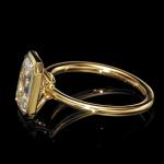 Emerald Cut Moissanite Bezel Engagement Ring