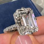 Emerald Moissanite Hidden Halo Engagement Ring
