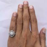 Art Deco Diamond Engagement Ring in 14k White Gold