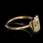 Emerald Cut Moissanite Bezel Engagement Ring