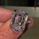 Emerald Moissanite Hidden Halo Engagement Ring