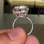 Emerald Moissanite Hidden Halo Engagement Ring