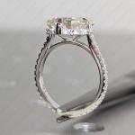 Emerald Cut Moissanite Hidden Halo Engagement Ring