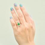 Belle Epoque Emerald and Diamond Gold Ring