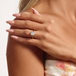 Emerald Cut Moissanite Bezel Engagement Ring
