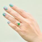 Belle Epoque Emerald and Diamond Gold Ring