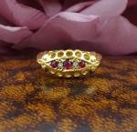 Vintage 18ct Gold Ruby and Diamond Ring