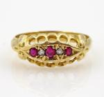Vintage 18ct Gold Ruby and Diamond Ring