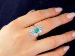 Art Deco Emerald and Diamond Platinum Ring
