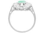 Art Deco Emerald and Diamond Platinum Ring