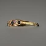 Antique 18ct Gold Sapphire Diamond Boat Ring