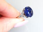 Vintage Platinum Ring with 6.80ct Sapphire and Diamonds