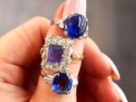 Vintage Platinum Ring with 6.80ct Sapphire and Diamonds