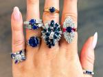 Vintage Platinum Ring with 6.80ct Sapphire and Diamonds