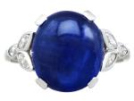 Vintage Platinum Ring with 6.80ct Sapphire and Diamonds