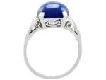 Vintage Platinum Ring with 6.80ct Sapphire and Diamonds