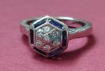 Vintage Diamond and Sapphire 14ct Gold Ring