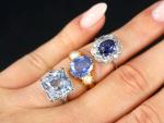 Vintage 8.80ct Sapphire and Diamond Platinum Ring