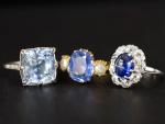 Vintage 8.80ct Sapphire and Diamond Platinum Ring