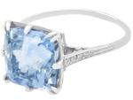 Vintage 8.80ct Sapphire and Diamond Platinum Ring