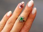 1925 Antique 15ct Gold Emerald Diamond Ring