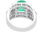 Vintage 1935 Platinum Emerald and Diamond Cocktail Ring