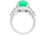 Vintage 1935 Platinum Emerald and Diamond Cocktail Ring