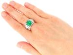 Vintage 1935 Platinum Emerald and Diamond Cocktail Ring