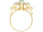 1925 Antique 15ct Gold Emerald Diamond Ring