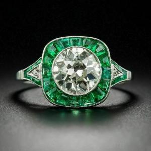 Art Deco 3 Ct Round Antique Engagement Ring