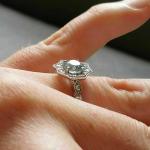 Vintage Aquamarine and Diamond Engagement Ring